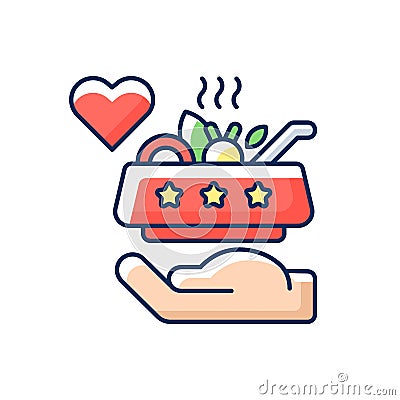 Soup kitchen volunteer RGB color icon Vector Illustration