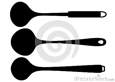 Soup ladles included. Vector Illustration