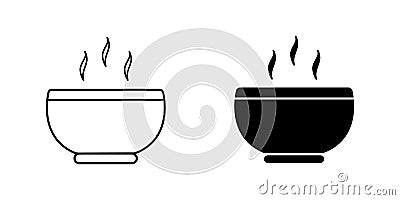 Soup meal icon, hot food symbol Cartoon Illustration