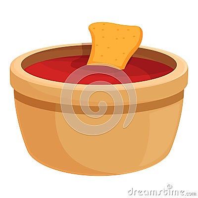 Soup nachos icon cartoon vector. Mexican hot food Vector Illustration