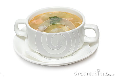 Soup with seafood Stock Photo