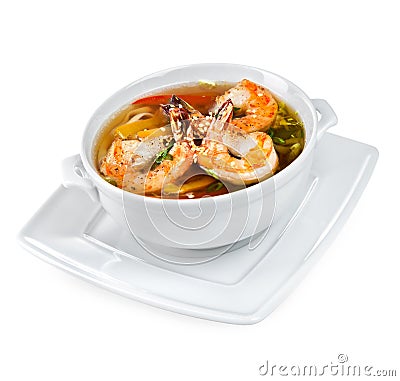 Soup from seafood Stock Photo