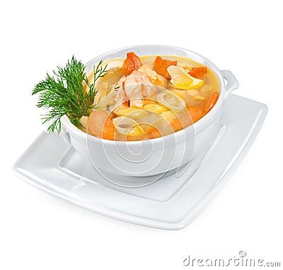Soup from seafood Stock Photo