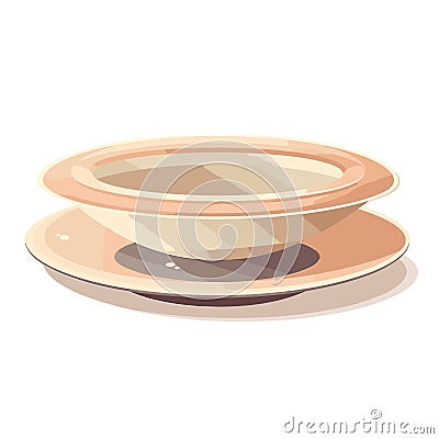 Soup Serenity: Porcelain Soup Cup Vector Illustration Vector Illustration