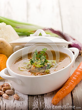 Soup vegetables with ingredients Stock Photo