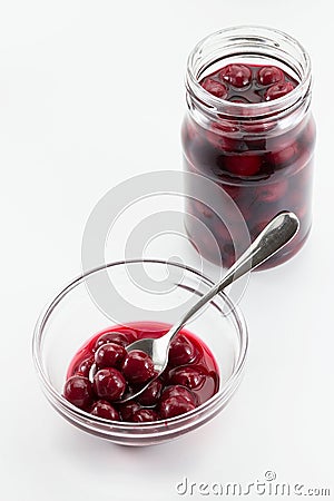 Sour Cherry Compote Stock Photo