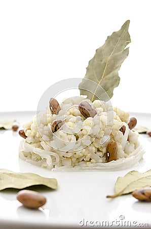 Sour turnip with millet and buckwheat Stock Photo