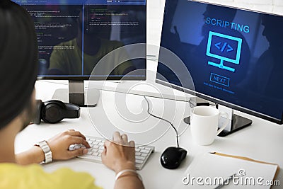 Source Code System PHP Scripting Concept Stock Photo