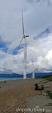 Source of electricity windmills in Ilocos Philippines Stock Photo