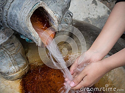 Source of mineral water in Buryatia Stock Photo
