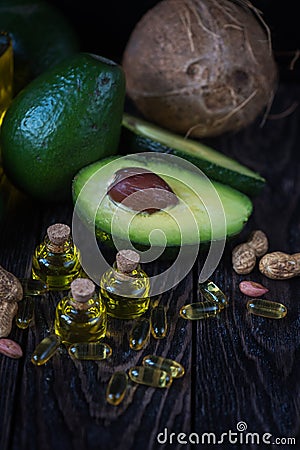 Source of omega 3 Stock Photo