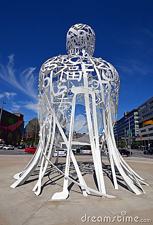 Source a stainless-steel sculpture consists of a random intertwining Editorial Stock Photo