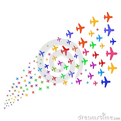 Source Stream of Airplane Vector Illustration