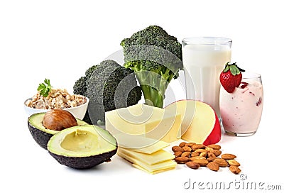 Sources of Calcium Stock Photo