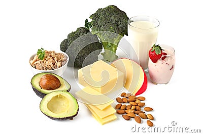 Sources of Calcium Stock Photo