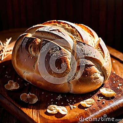 sourdough bread freshly baked bread, food staple for meals Stock Photo