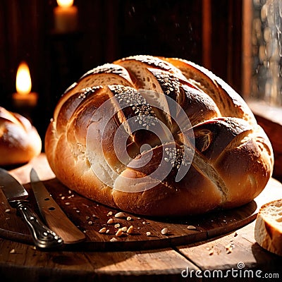 sourdough bread freshly baked bread, food staple for meals Stock Photo