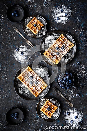 Sourdough waffles Stock Photo