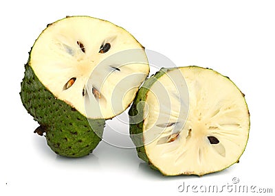 Soursop fruit and cuts Stock Photo