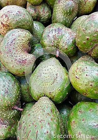 Soursop fruits at supermarket Stock Photo