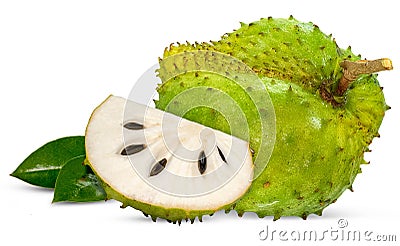 Soursop, Prickly Custard Apple isolated on white Stock Photo