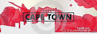 South Africa Cape Town skyline city gradient vector banner Vector Illustration