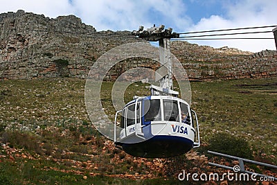 South Africa capetown, table mountain cable car Editorial Stock Photo