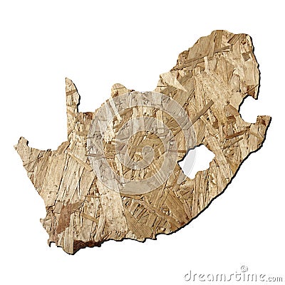 South Africa chipboard map Stock Photo