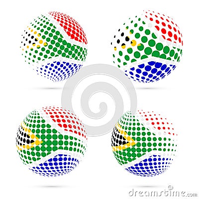 South Africa halftone flag set patriotic vector. Vector Illustration