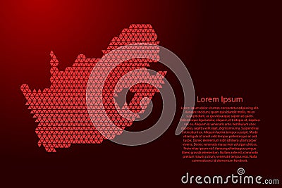 South Africa map abstract schematic from red triangles repeating pattern geometric background with nodes for banner, poster, Cartoon Illustration