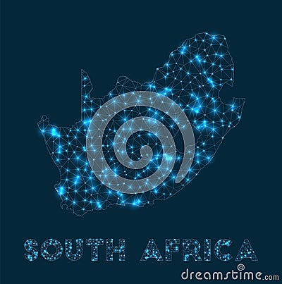 South Africa network map. Vector Illustration