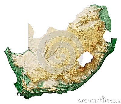 South Africa relief map Stock Photo