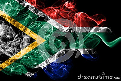 South Africa smoke flag Stock Photo