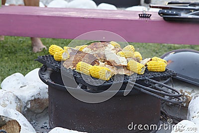 South African Charcoal Braai Stock Photo