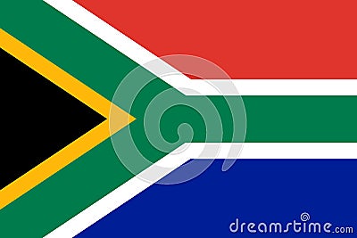 South African vector flag. The flag of South Africa Republic. Pretoria Vector Illustration