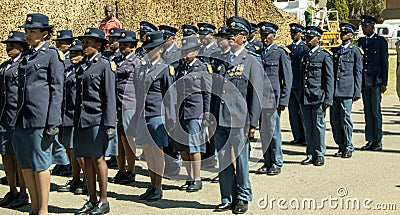 South African Police Services lined up on Parade Editorial Stock Photo