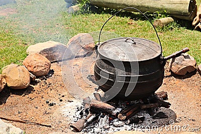 A South African potjiekos food pot Stock Photo