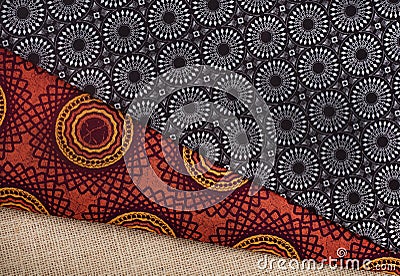 Shweshwe, an iconic printed cotton fabric from South Africa. Stock Photo