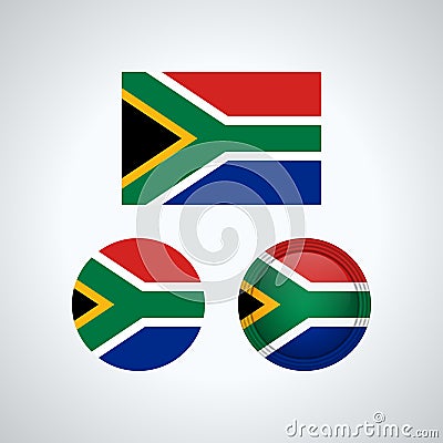 South African trio flags, illustration Vector Illustration