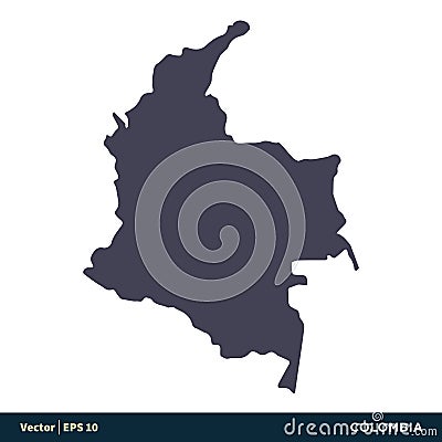 Colombia - South America Countries Map Icon Vector Logo Template Illustration Design. Vector EPS 10. Vector Illustration