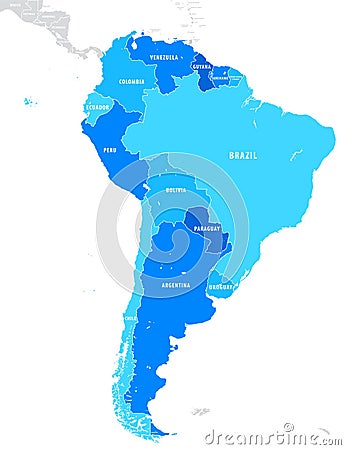 South America Map Vector Illustration