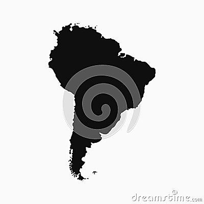 South America map - monochrome shape. Vector. Vector Illustration