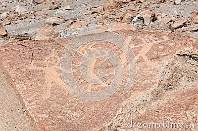 South America, Peru, Toro Muerto Petroglyphs Stock Photo