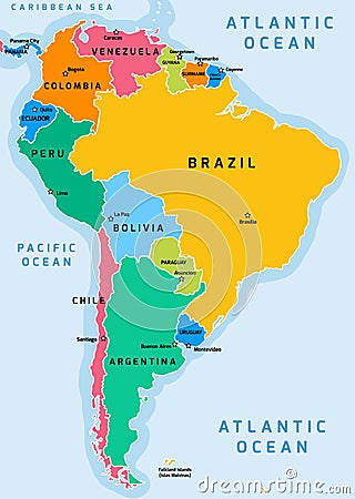 South America map Vector Illustration