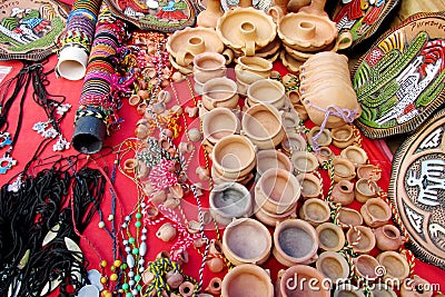 South America souvenirs sold on the street Stock Photo