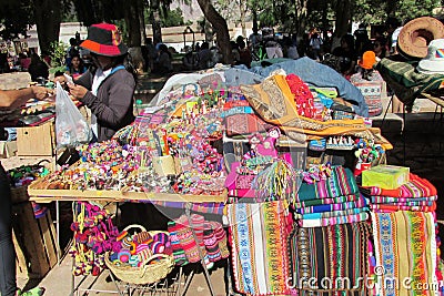 South America souvenirs sold on the street Editorial Stock Photo