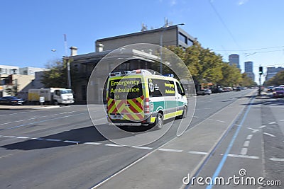 South Australia Emergency Ambulance rushing to scene Editorial Stock Photo