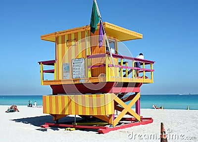 South Beach Lifeguard Stand Editorial Stock Photo