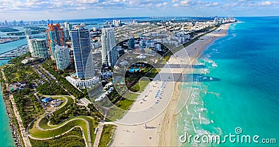 South Beach, Miami Beach. Florida. Aerial view. Stock Photo