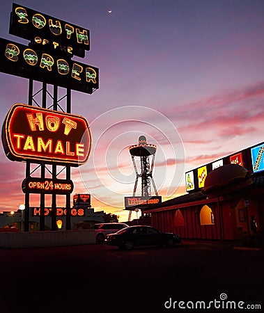 South of The Border Neon Signs Editorial Stock Photo